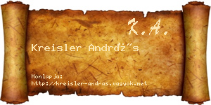 Kreisler András névjegykártya